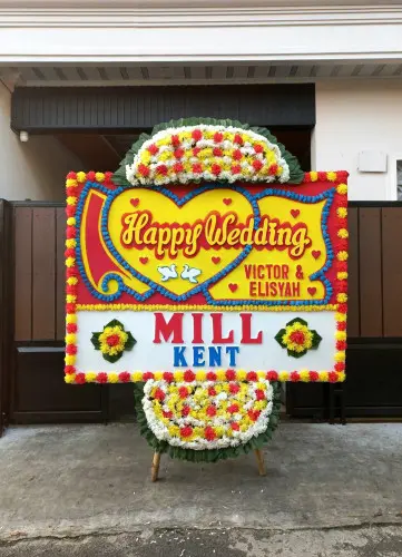 Papan Bunga Pernikahan kebun bunga
